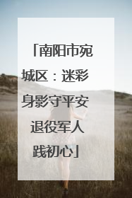 南阳市宛城区：迷彩身影守平安 退役军人践初心
