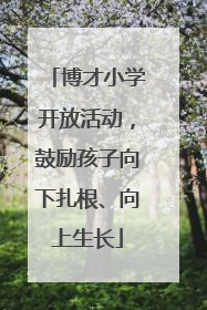 博才小学开放活动，鼓励孩子向下扎根、向上生长