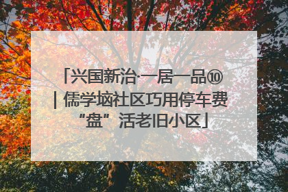 兴国新治·一居一品⑩｜儒学垴社区巧用停车费“盘”活老旧小区