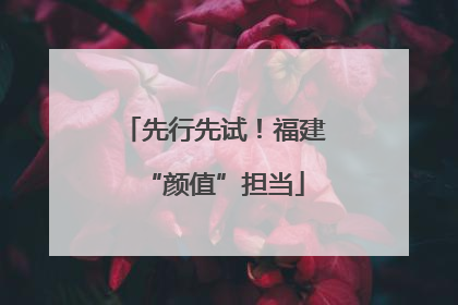 先行先试！福建“颜值”担当