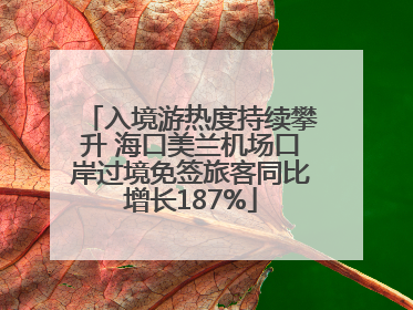 入境游热度持续攀升 海口美兰机场口岸过境免签旅客同比增长187%