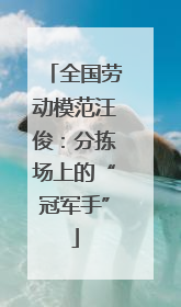 全国劳动模范汪俊：分拣场上的“冠军手”