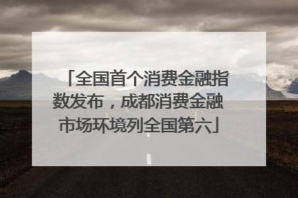 全国首个消费金融指数发布，成都消费金融市场环境列全国第六