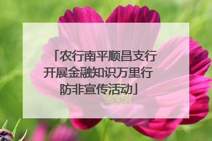 农行南平顺昌支行开展金融知识万里行防非宣传活动