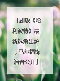 剧版《哈利波特》最新选角出炉，马尔福饰演者公开