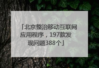 北京整治移动互联网应用程序，197款发现问题388个