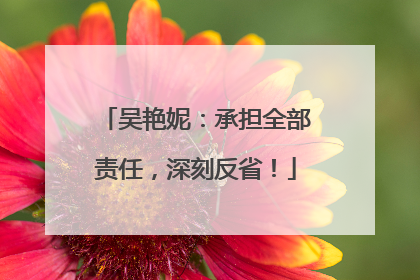 吴艳妮：承担全部责任，深刻反省！