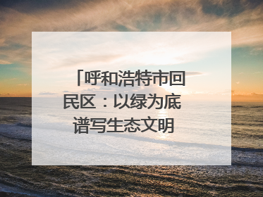 呼和浩特市回民区：以绿为底 谱写生态文明建设新篇章