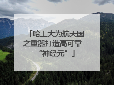 哈工大为航天国之重器打造高可靠“神经元”