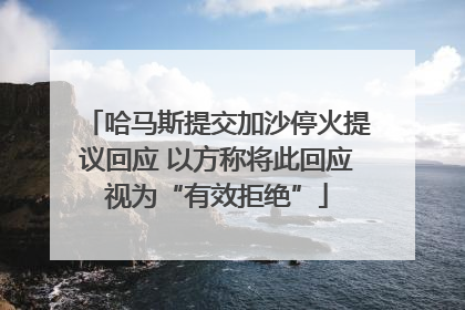 哈马斯提交加沙停火提议回应 以方称将此回应视为“有效拒绝”