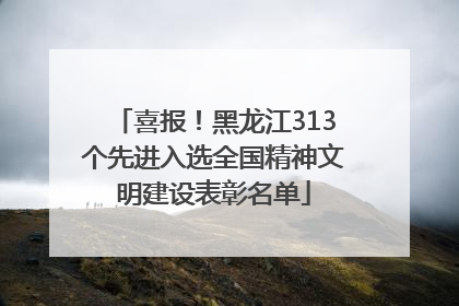 喜报！黑龙江313个先进入选全国精神文明建设表彰名单