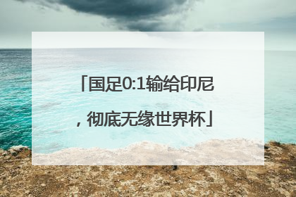 国足0:1输给印尼，彻底无缘世界杯