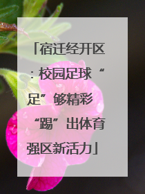 宿迁经开区：校园足球“足”够精彩 “踢”出体育强区新活力