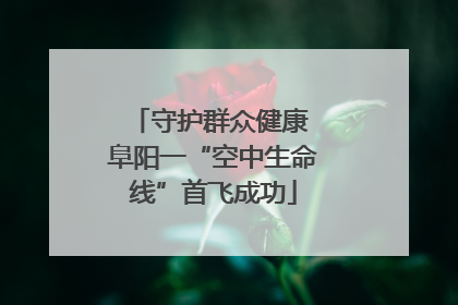 守护群众健康 阜阳一“空中生命线”首飞成功