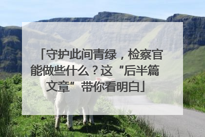 守护此间青绿，检察官能做些什么？这“后半篇文章”带你看明白