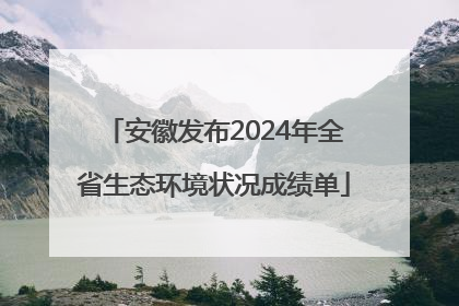 安徽发布2024年全省生态环境状况成绩单