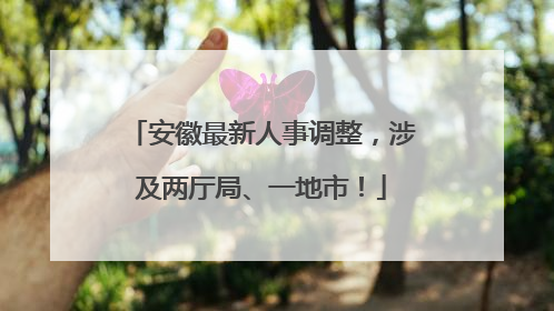 安徽最新人事调整，涉及两厅局、一地市！