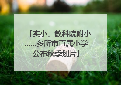 实小、教科院附小……多所市直属小学公布秋季划片