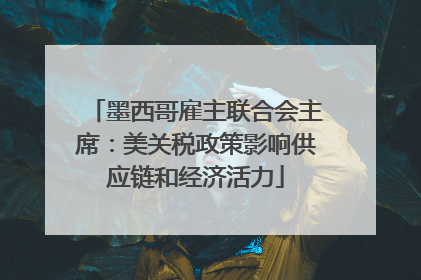 墨西哥雇主联合会主席：美关税政策影响供应链和经济活力