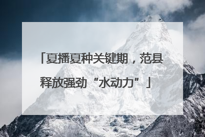 夏播夏种关键期，范县释放强劲“水动力”