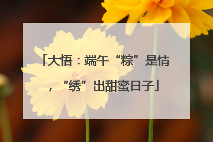 大悟：端午“粽”是情，“绣”出甜蜜日子