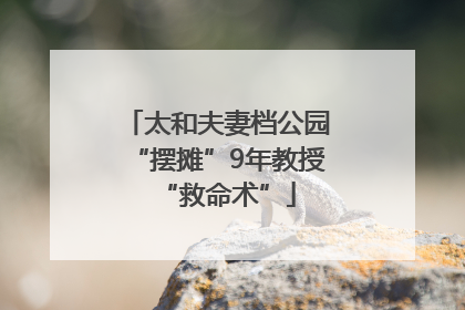 太和夫妻档公园“摆摊”9年教授“救命术”