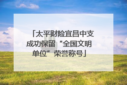 太平财险宜昌中支成功保留“全国文明单位”荣誉称号