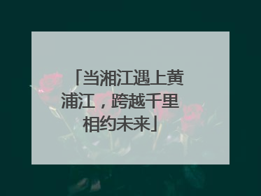 当湘江遇上黄浦江，跨越千里相约未来