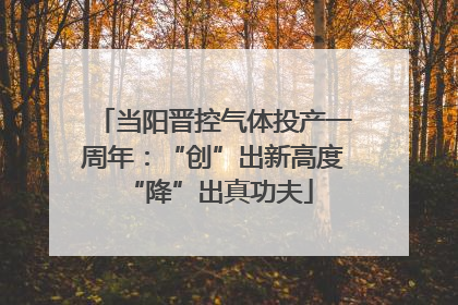 当阳晋控气体投产一周年：“创”出新高度 “降”出真功夫