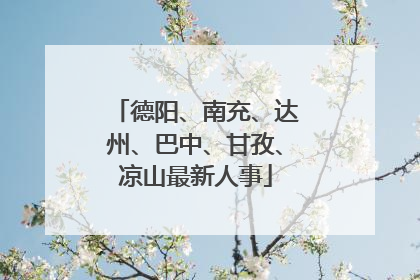 德阳、南充、达州、巴中、甘孜、凉山最新人事