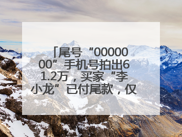 尾号“0000000”手机号拍出61.2万，买家“李小龙”已付尾款，仅享有使用权