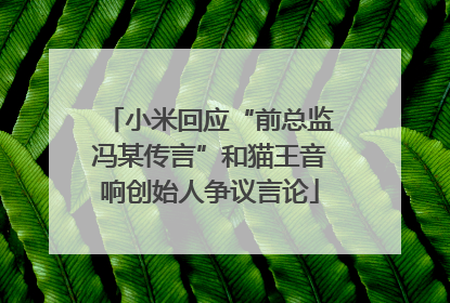 小米回应“前总监冯某传言”和猫王音响创始人争议言论