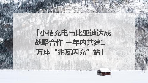 小桔充电与比亚迪达成战略合作 三年内共建1万座“兆瓦闪充”站