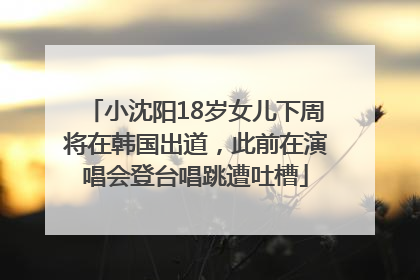 小沈阳18岁女儿下周将在韩国出道，此前在演唱会登台唱跳遭吐槽