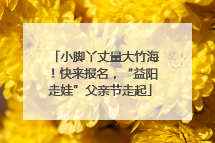 小脚丫丈量大竹海！快来报名，“益阳走娃”父亲节走起