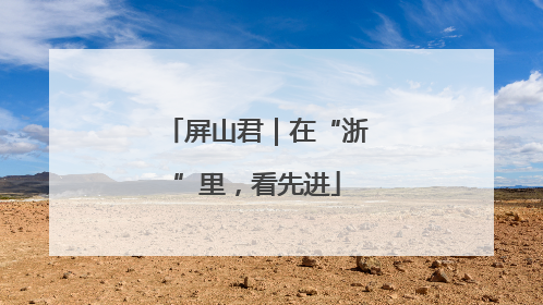 屏山君｜在“浙”里，看先进