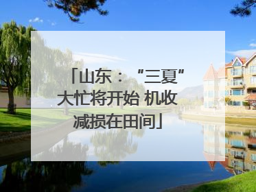 山东：“三夏”大忙将开始 机收减损在田间