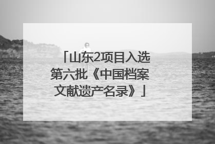 山东2项目入选第六批《中国档案文献遗产名录》
