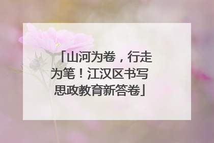山河为卷，行走为笔！江汉区书写思政教育新答卷