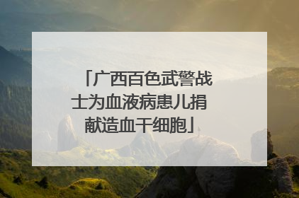 广西百色武警战士为血液病患儿捐献造血干细胞