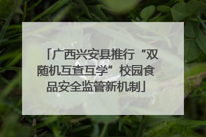 广西兴安县推行“双随机互查互学”校园食品安全监管新机制