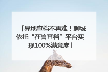 异地查档不再难！聊城依托“在鲁查档”平台实现100%满意度