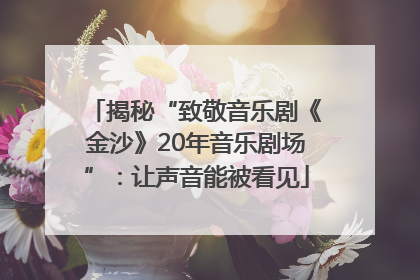 揭秘“致敬音乐剧《金沙》20年音乐剧场”：让声音能被看见