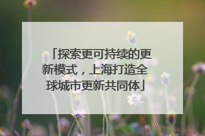 探索更可持续的更新模式，上海打造全球城市更新共同体