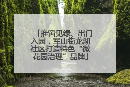推窗见绿、出门入园，军山街龙湖社区打造特色“微花园治理”品牌