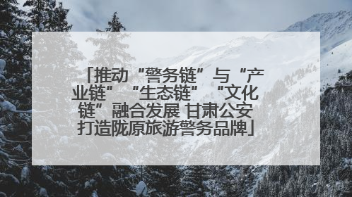 推动“警务链”与“产业链”“生态链”“文化链”融合发展 甘肃公安打造陇原旅游警务品牌