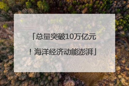 总量突破10万亿元！海洋经济动能澎湃