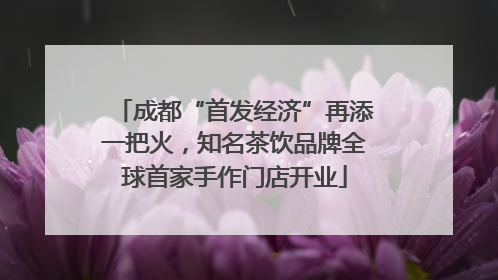 成都“首发经济”再添一把火，知名茶饮品牌全球首家手作门店开业