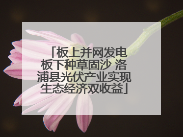 板上并网发电 板下种草固沙 洛浦县光伏产业实现生态经济双收益
