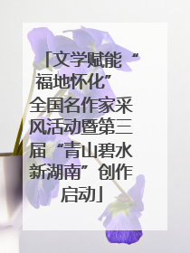文学赋能“福地怀化” 全国名作家采风活动暨第三届“青山碧水新湖南”创作启动